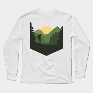 Forest Mountains Landscape | Hiking Trekking Long Sleeve T-Shirt